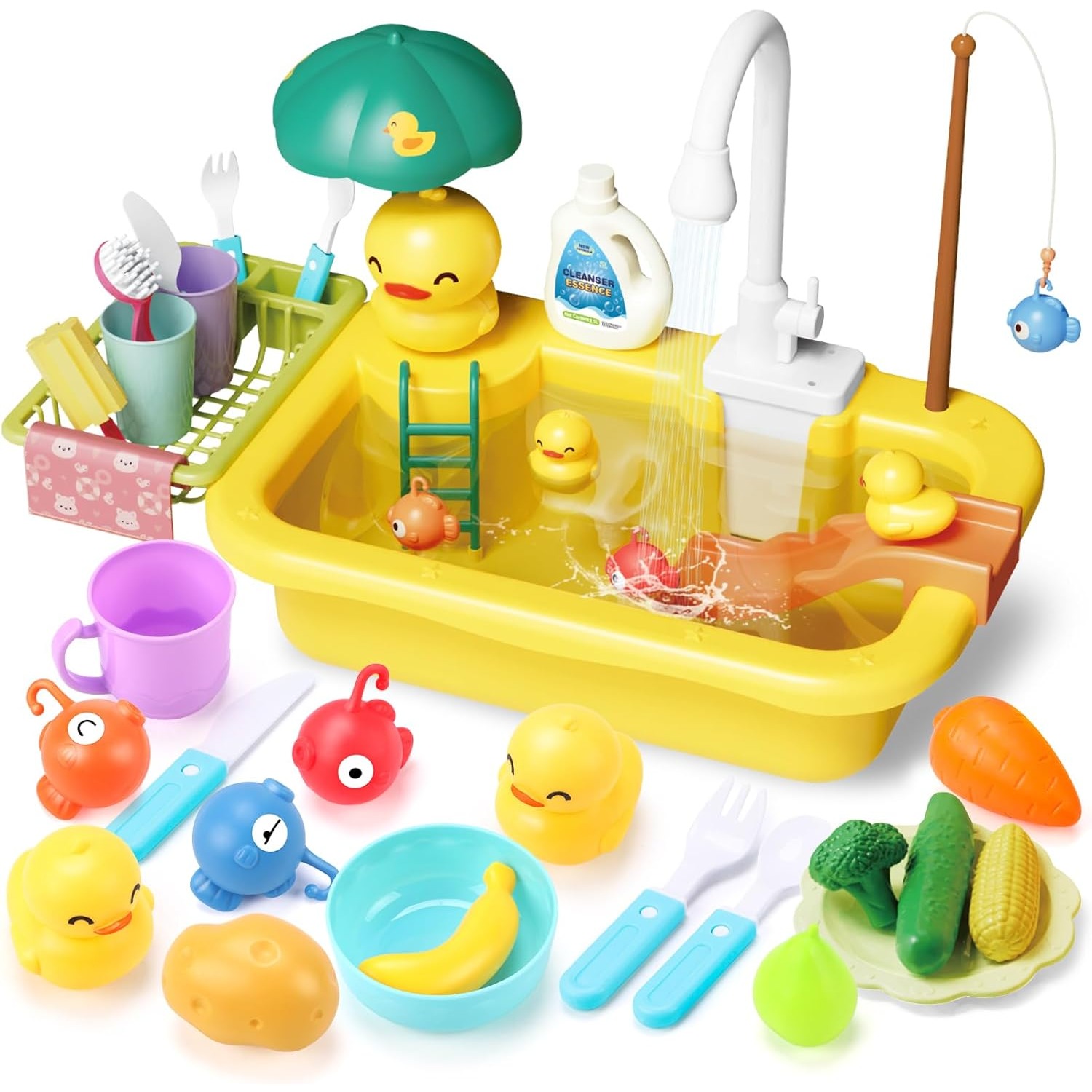 Kitchen Appliances And Utensils - Play Sink with Running Water Kitchen
