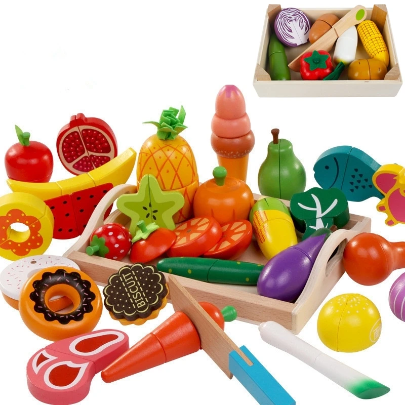 Kitchen Appliances Kids - DIY Cute Wooden Cutting Fruit Vegetable